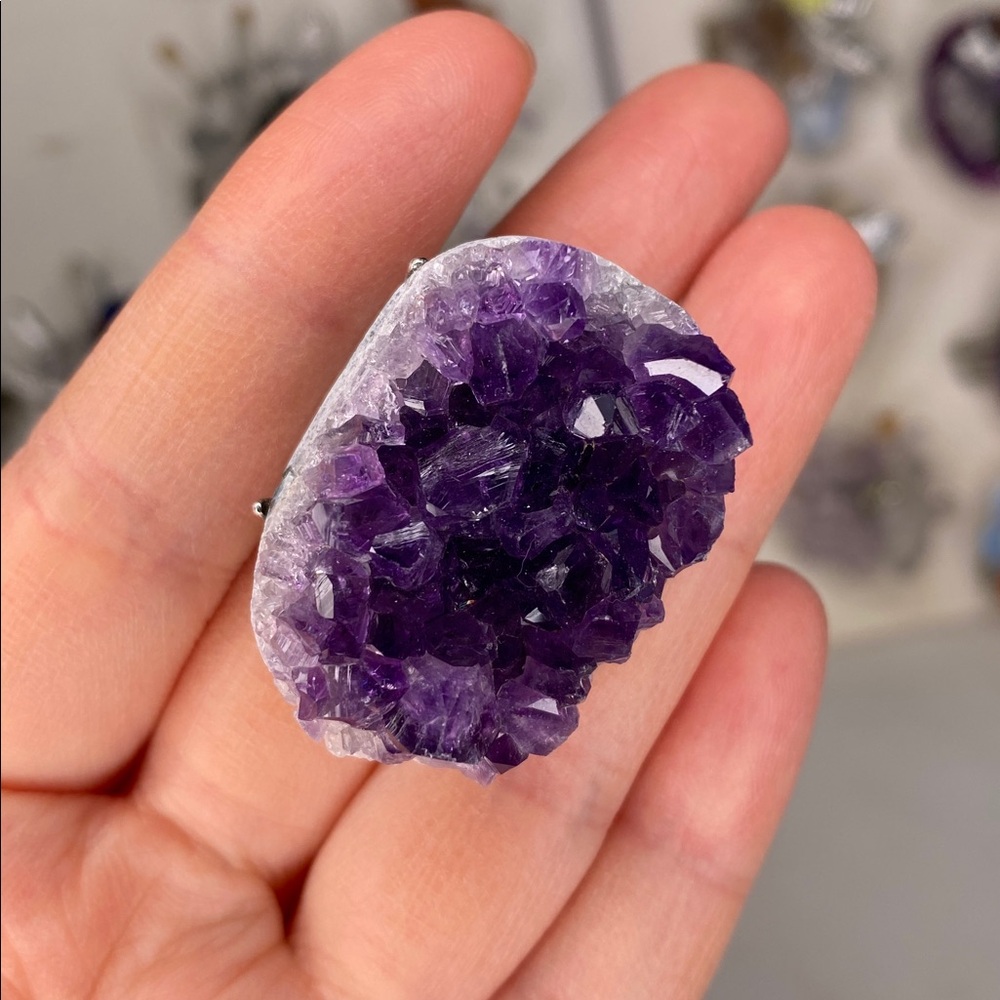 Purple Amethyst Geode Statement Ring - image 8